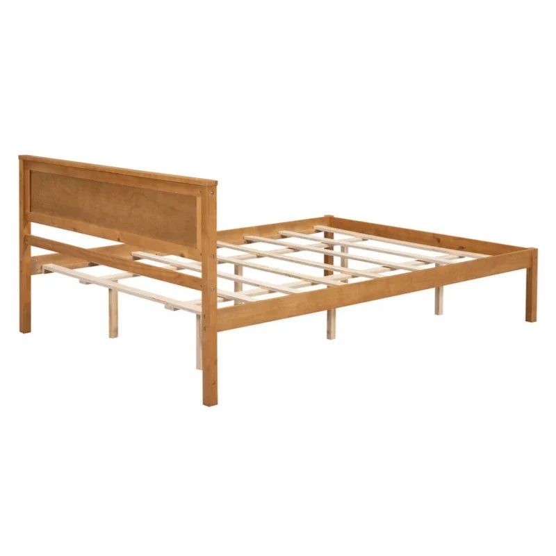 Queen Platform Bed Frame with Headboard and Wooden Slat Support - image 5