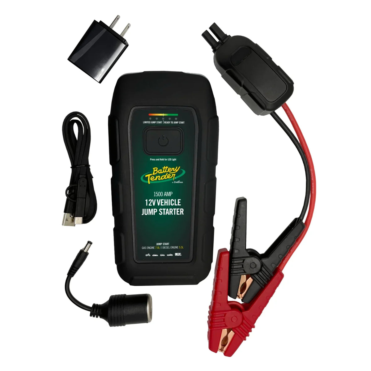 Battery Tender 1500 AMP Lithium Jump Starter - 12000mAh Portable Power Station - LED Flashlight Emergency Strobe - 3 Fast USB Charging Ports - 030-2020-WH - image 9