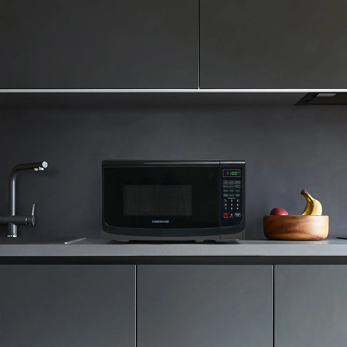 Farberware Countertop Microwave Oven with LED Lighting & Child Lock, 0.7 Cu Ft Black - image 8
