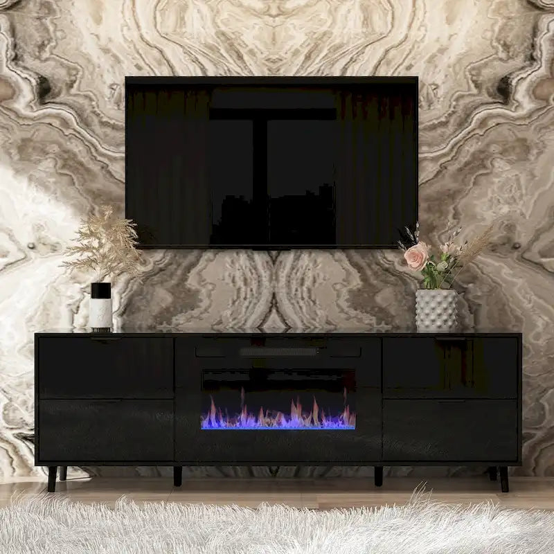 Remote-Controlled Electric Fireplace TV Stand Entertainment Center - image 1