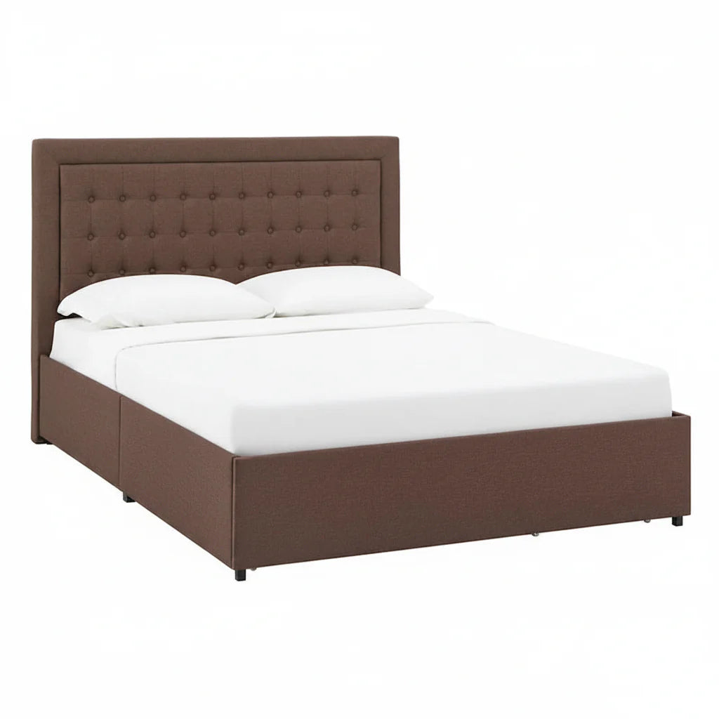 iNSPIRE Q Classic Arlert Tufted Linen Headboard Storage Platform Bed - image 2