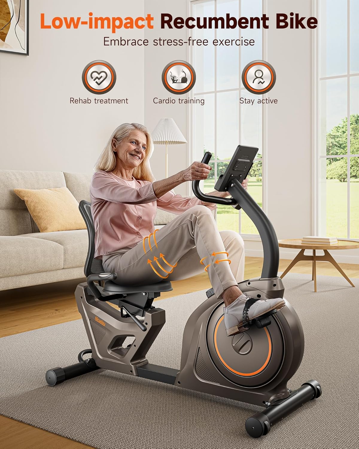 Niceday Recumbent Exercise Bike 400lbs App LCD Heart Monitor - image 2
