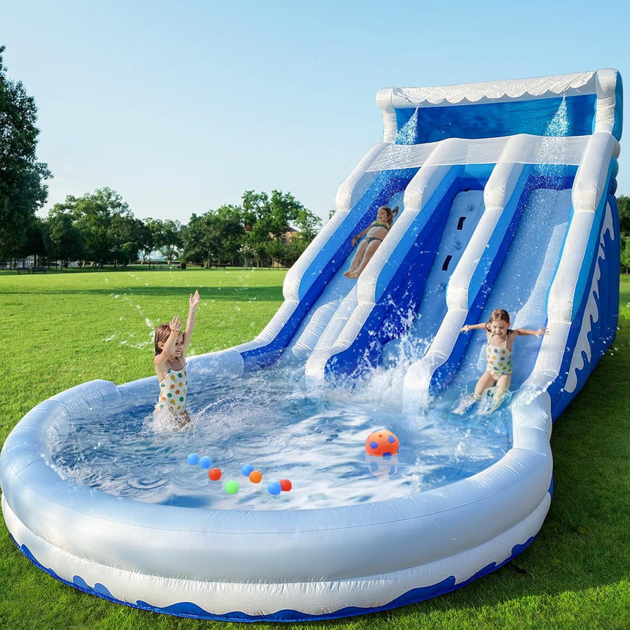 Large Inflatable Water Slide Swimming Pool Play Center, Commercial Grade Lightweight Premium Water Slide Bounce House 20.6x9.5x9.3Ft for Kids and Adults (with Blower) - image 1