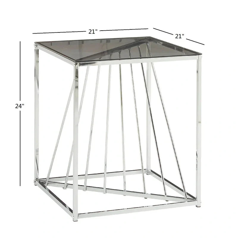 Hannah Square End Tables with Metal and Glass Top by iNSPIRE Q Bold - image 8