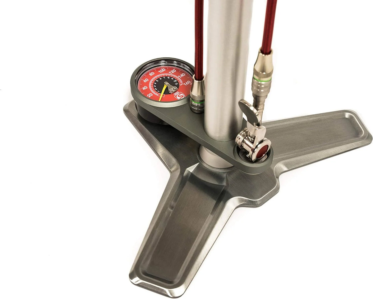 Ultimate Floor Pump / Hiro Edition Chuck / 160psi Gauge / Braided Steel Hose / Rosewood Handle - image 3