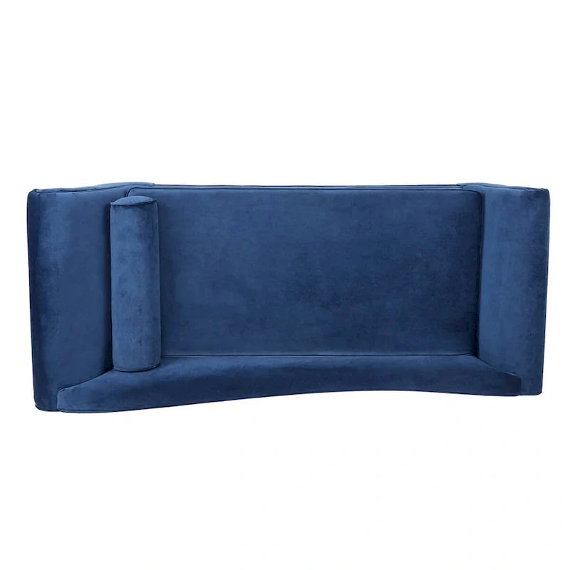 Upholstered Indoor Chaise Lounge Chair with Scroll Arms, Reclining Feature, Rolled Accent Pillow, and Sturdy Solid Wood Legs - image 20