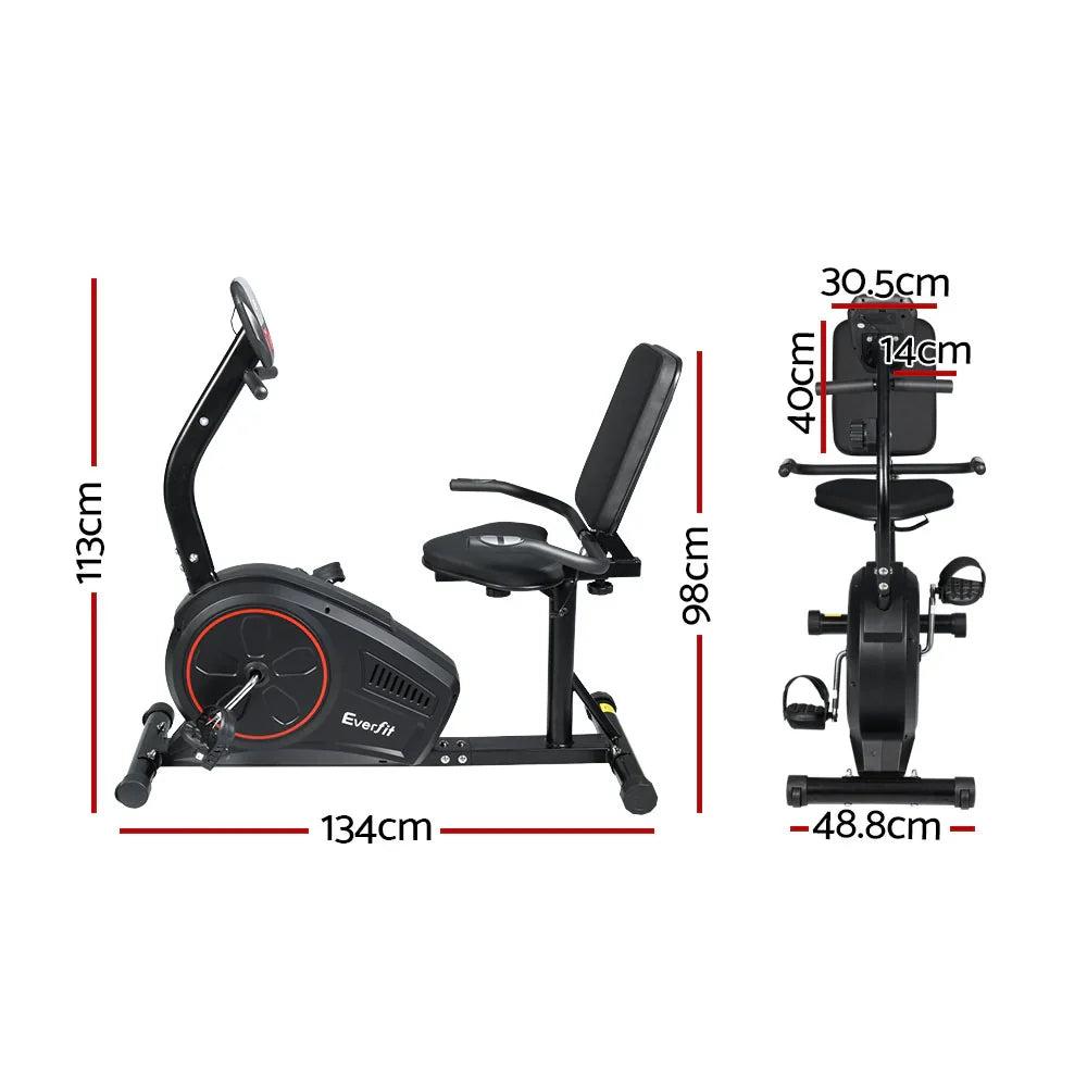Everfit Exercise Bike Magnetic Recumbent Indoor Cycling Home Gym Cardio 8 Level - image 2