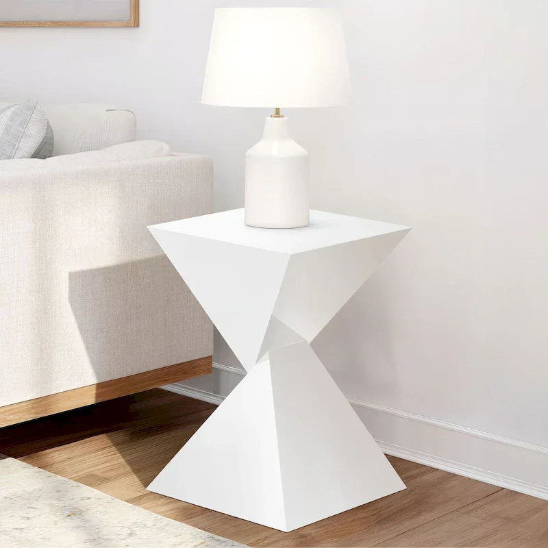 Contemporary Acrylic Accent End Table for Outdoor Use - Dimensions: 18.11"H x 12.6"W x 12.6"L - image 4