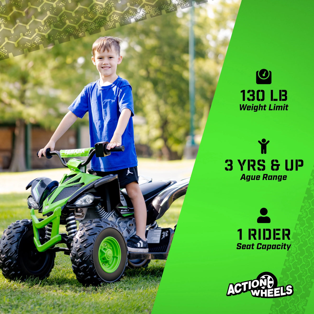 Yamaha 12V Raptor ATV Powered Ride-on for Boys & Girls, Ages 3+, up to 5 MPH - image 9