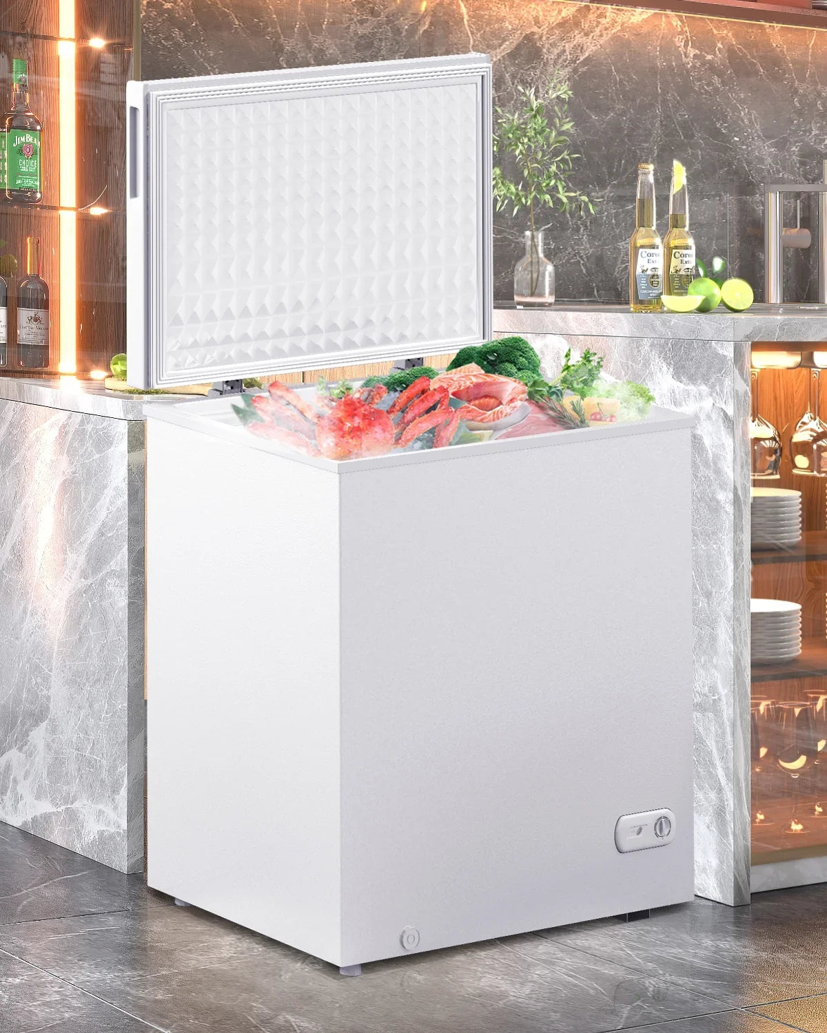 Muhub 10.0 Cu Ft Chest Freezer, Deep Freezer with Removable Baskets, Adjustable Temperature,White - image 2