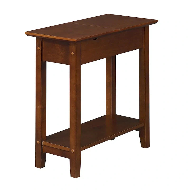 American Heritage Flip Top End Table with Charging Station and Shelf by Convenience Concepts - image 8