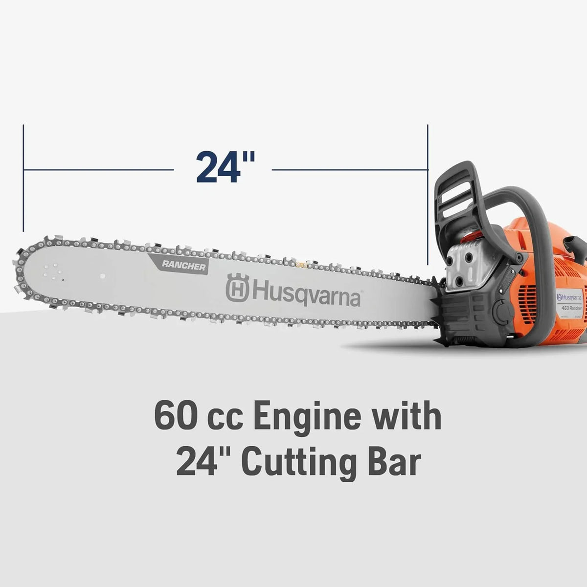 460 Rancher Gas Powered Chainsaw. 60.3-cc 3.6-HP. 2-Cycle X-Torq Engine. 24 Inch Chainsaw with Automatic Adjustable - image 3