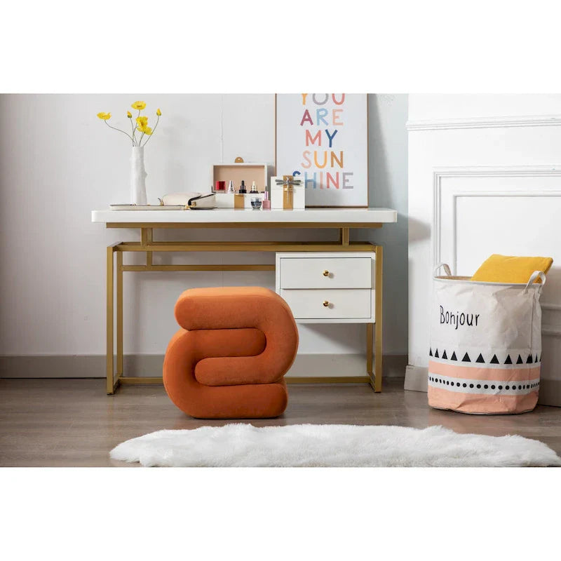 Contemporary S-Shape Ottoman Makeup Stool and Footrest for Living Room and Bedroom - image 14