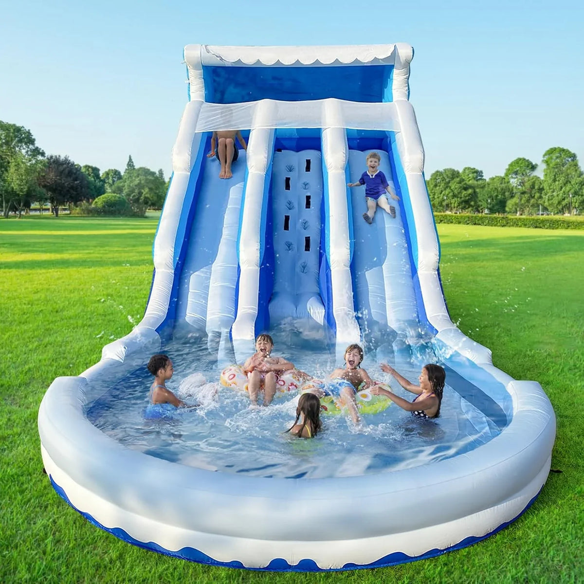 Large Inflatable Water Slide Swimming Pool Play Center, Commercial Grade Lightweight Premium Water Slide Bounce House 20.6x9.5x9.3Ft for Kids and Adults (with Blower) - image 4