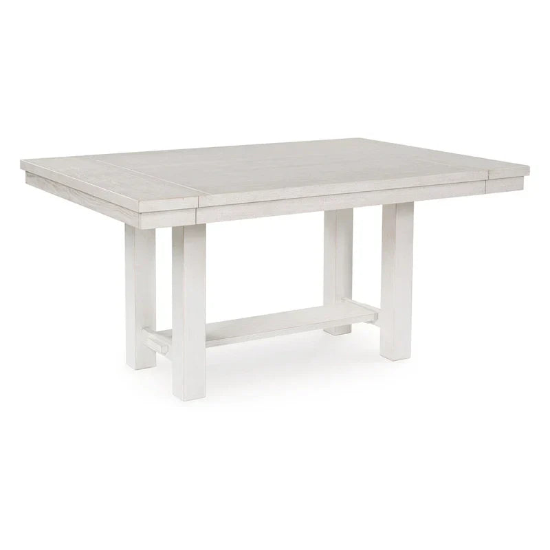 Fleur White Wood Dining Table with 2 Extendable Leaves, Adjustable from 62 to 86 Inches - image 2