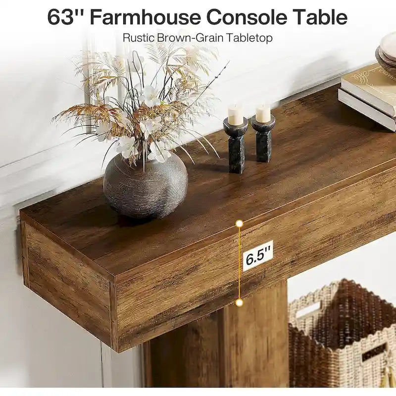 Rustic 2-Tier Entryway Table for Living Room, Hallway, and Foyer - image 31