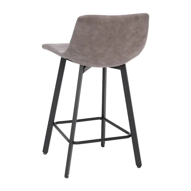 Pair of Armless Upholstered Metal Counter Stools - image 25