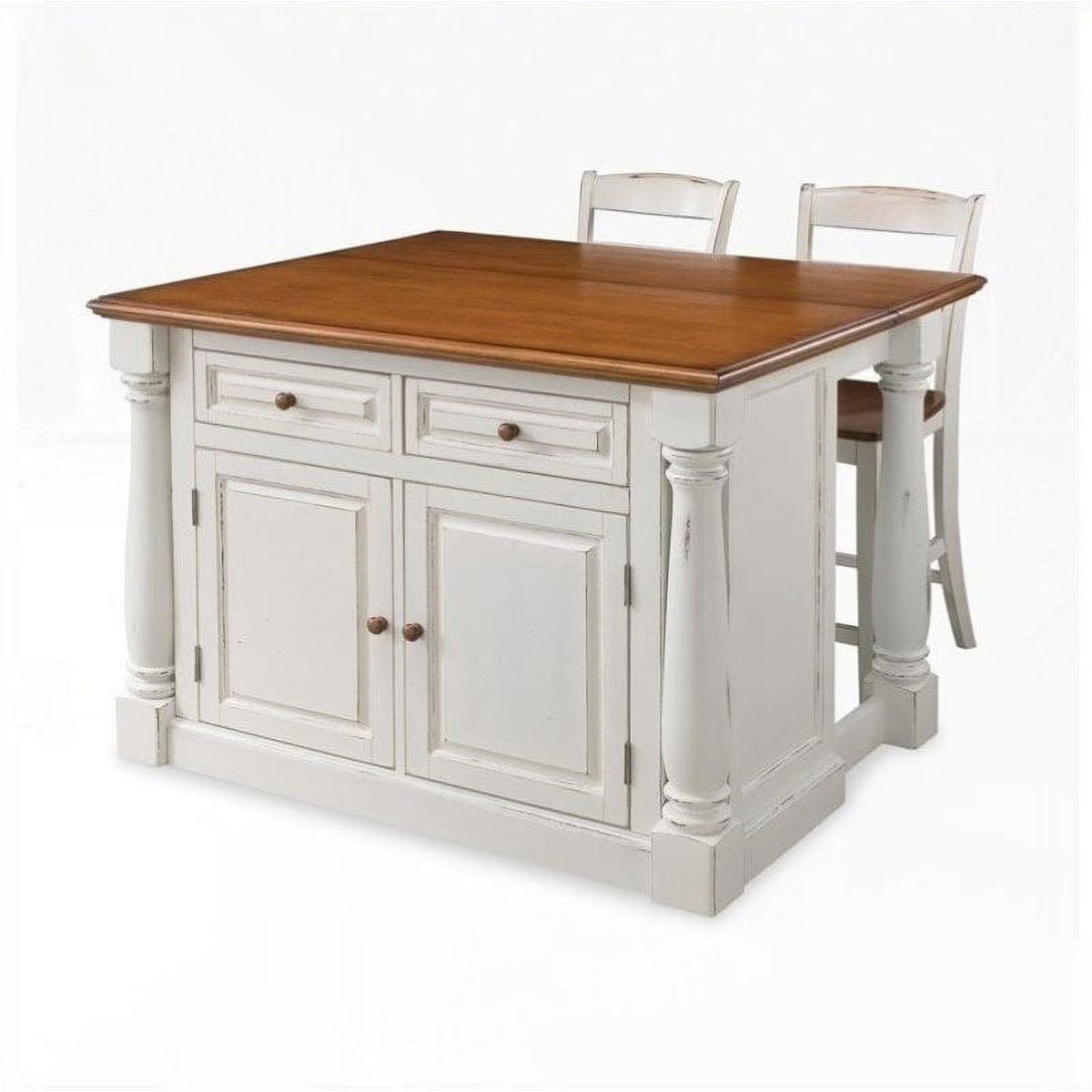 Bowery Hill Antiqued Kitchen Island in Antiqued White - image 3