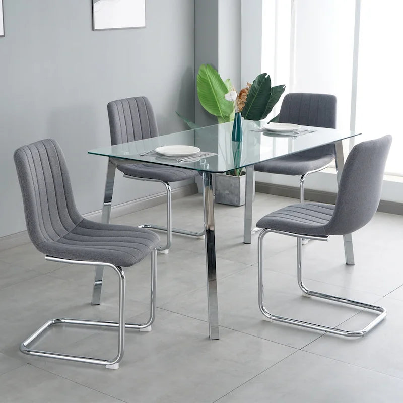 4-Piece Modern Dining Chair Set with Metal Legs - image 18