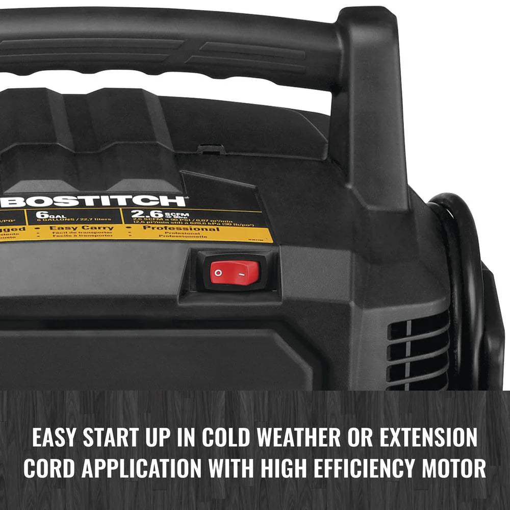 Bostitch? 6-Gallon 150 PSI Portable Electric Air Compressor with 2-Tool Combo Kit - image 8