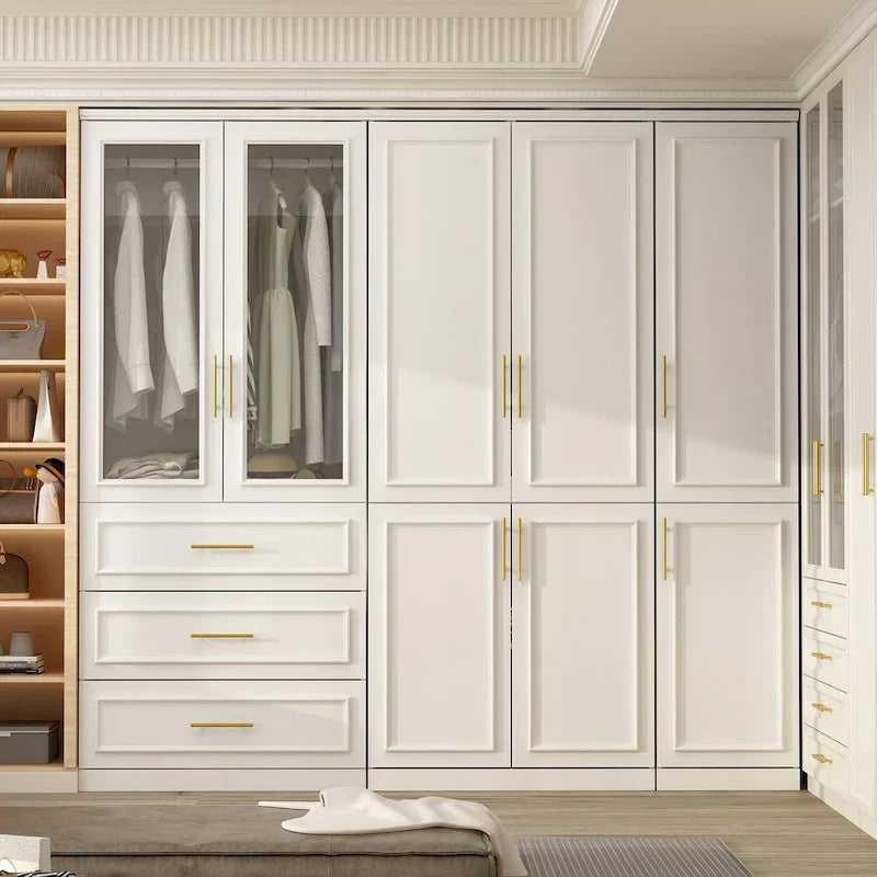 74.8-Inch Tall Large Modular Wardrobe Closet with Glass Doors - image 1
