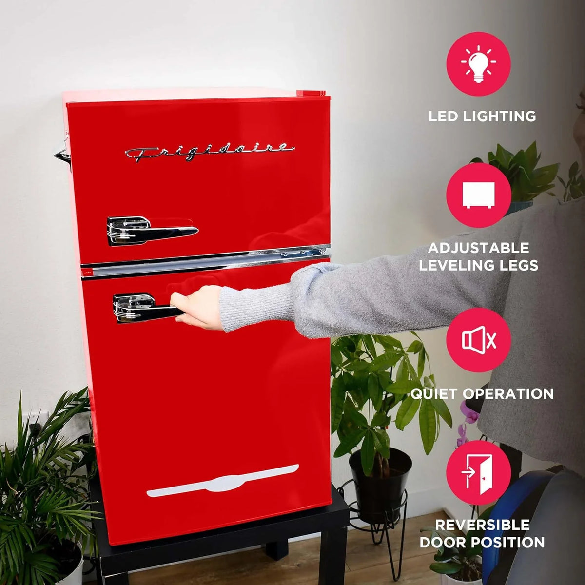 Frigidaire Retro Mini Fridge with Freezer Side Bottle Opener-Small 2 Door Refrigerator Office Bar - image 17