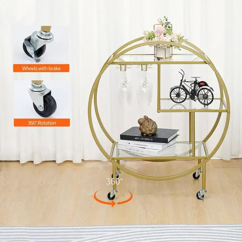 Chic Mobile Bar Cart - Elegant Drink Cabinet for Home & Entertaining - image 5
