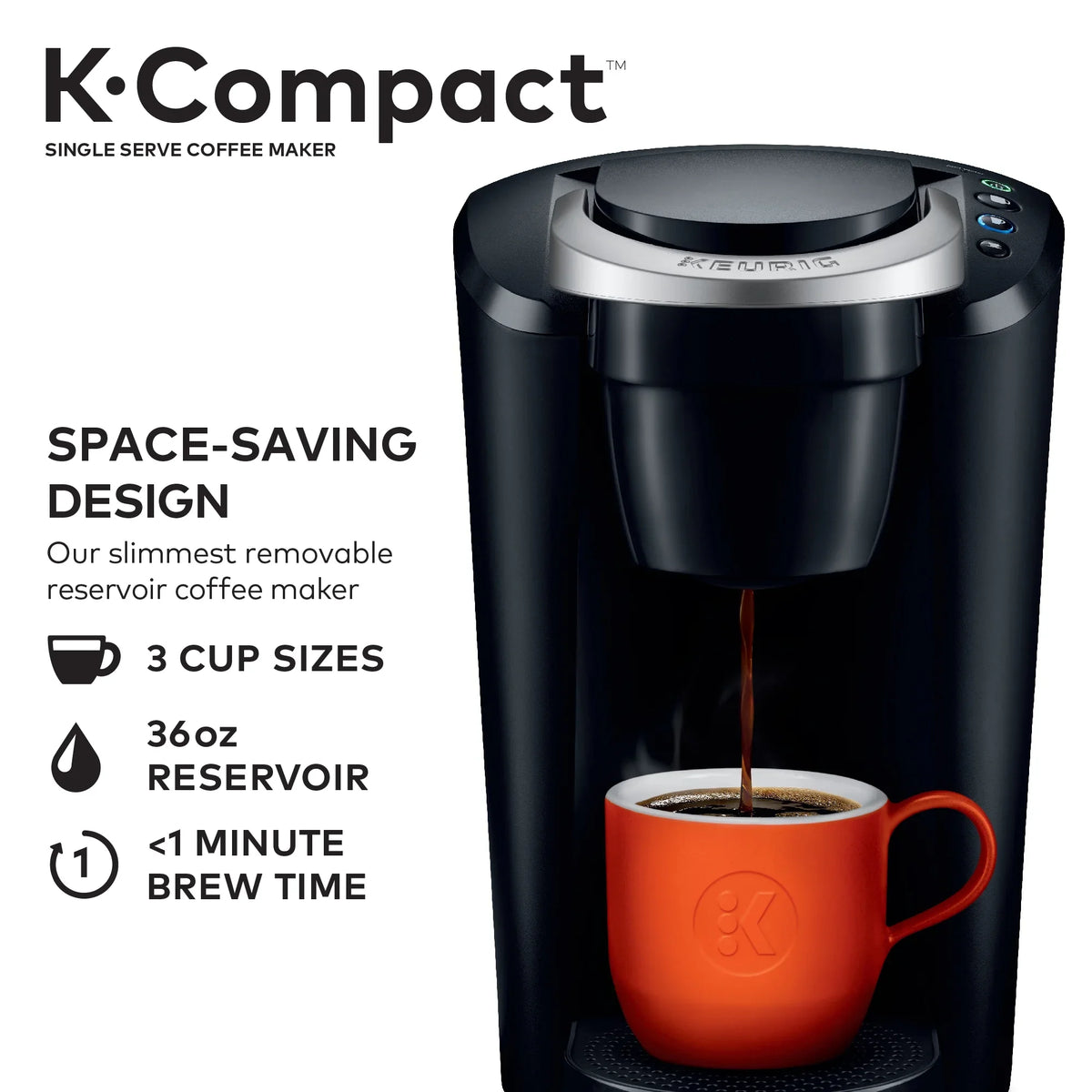 Keurig K-Compact Single-Serve K-Cup Pod Coffee Maker, Black - image 4