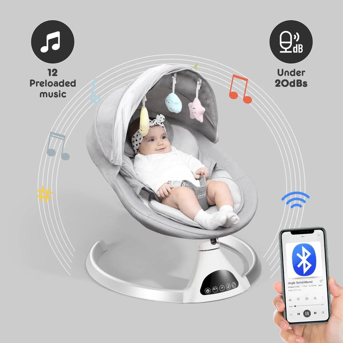 HARPPA Electric Baby Swing for Infants to Toddler with 5 Speed - image 9