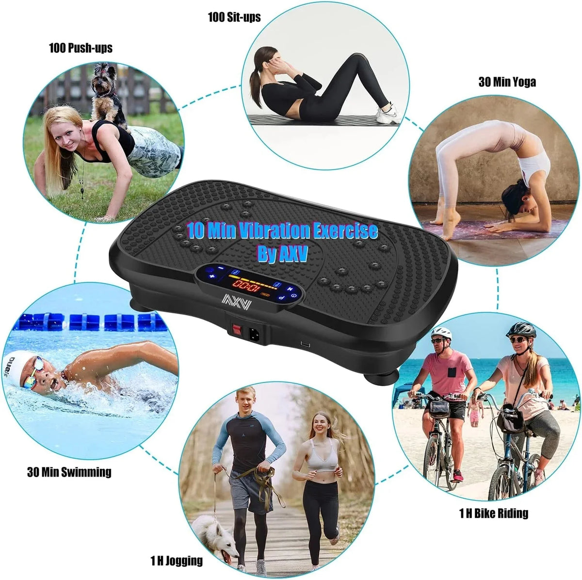 Vibration Plate Fitness Platform Exercise Machine Vibrating Lymphatic Drainage Shaking Full Body Shaker Workout Vibrate Stand Shake Board Sport Gym for Weight Loss Fat Burner for Women Men - image 28
