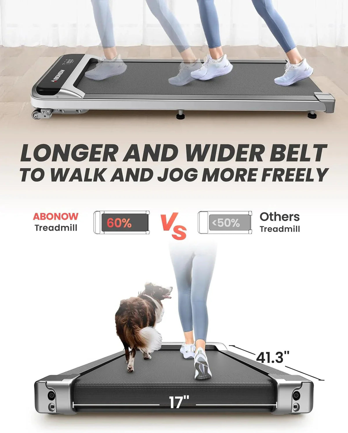 Walking Pad, Under Desk Treadmill with Incline for Home Office 2.5HP Portable Walking Treadmill with 280 Lbs Weight Capacity Walking Machine, Remote Control, LED Display - image 6