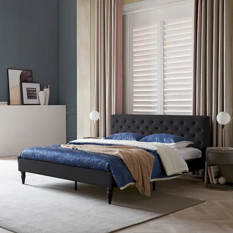 Christopher Knight Home Atterbury King Size Upholstered Bed Platform - image 1