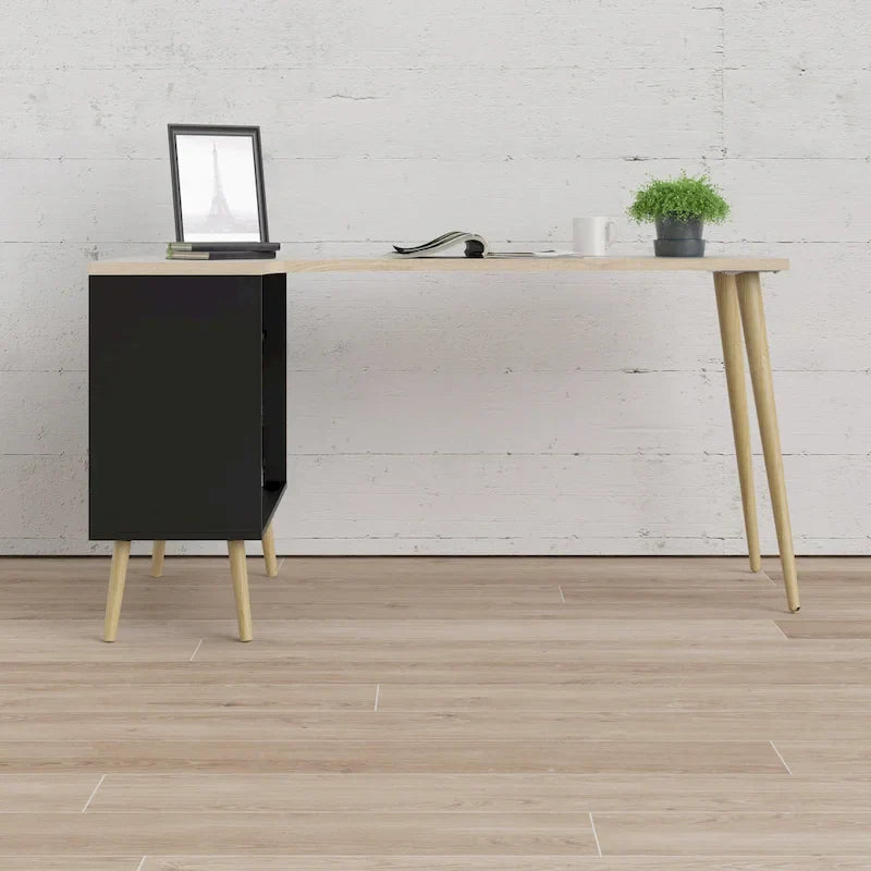 Carson Carrington Kristiansund L-Shaped Desk with 2 Drawers and 3 Shelves - image 1