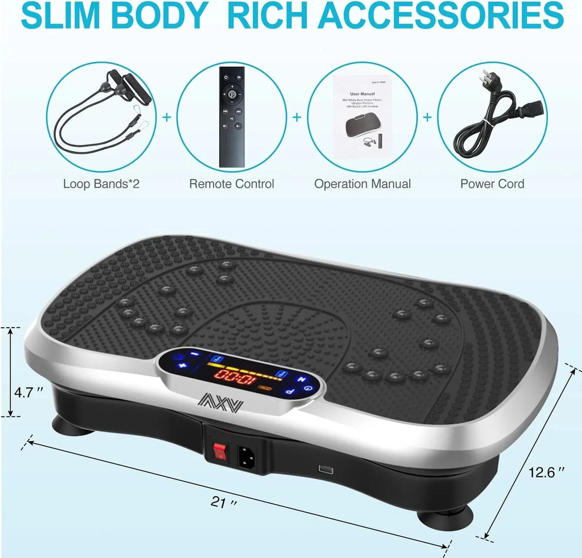 Vibration Plate Fitness Platform Exercise Machine Vibrating Lymphatic Drainage Shaking Full Body Shaker Workout Vibrate Stand Shake Board Sport Gym for Weight Loss Fat Burner for Women Men - image 26
