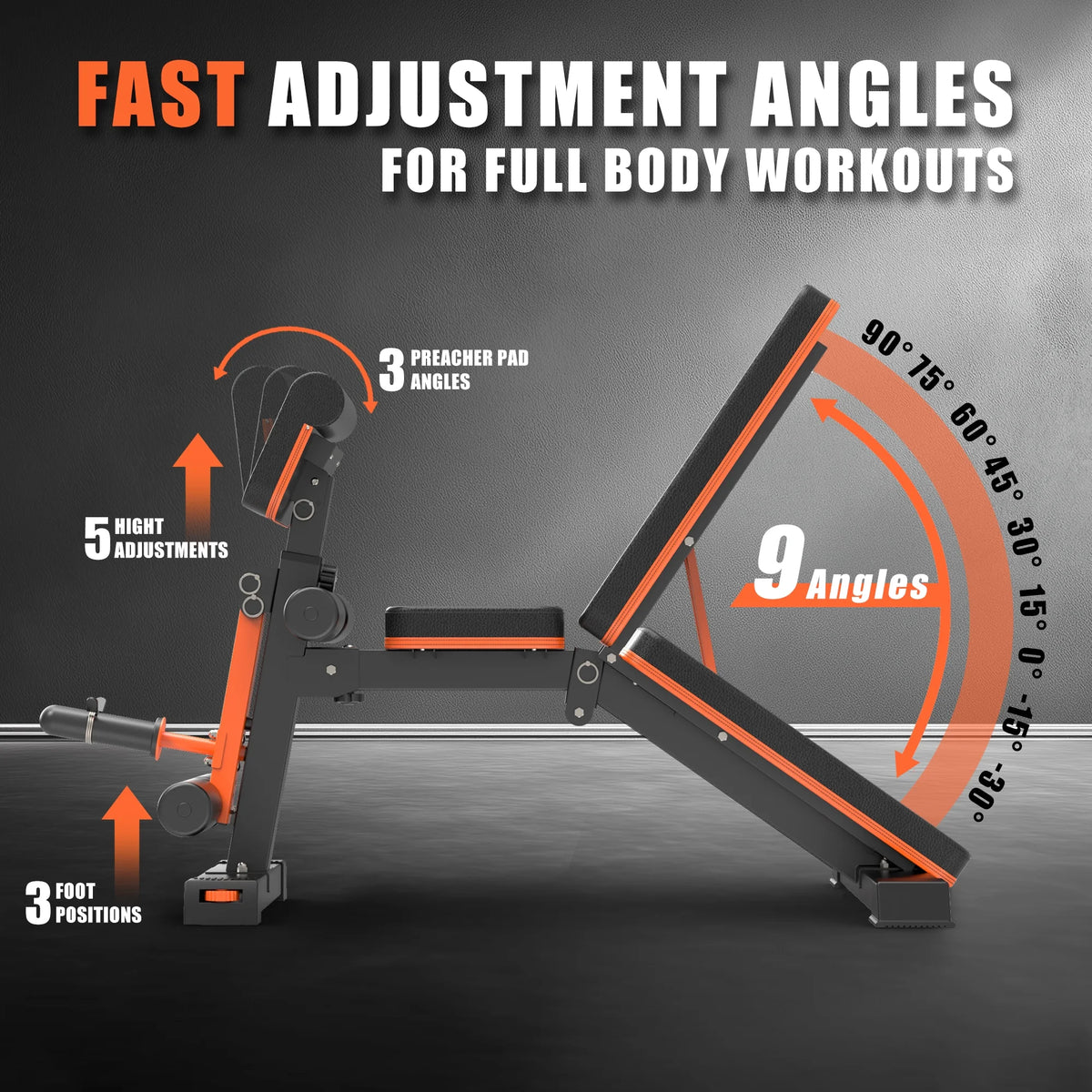 XCHIEF Adjustable Weight Bench - 1000 lbs Heavy Duty Foldable Workout Benchs Press with Leg Extension & Preacher Pad, Flat/Incline/Decline for Home Gym - image 3