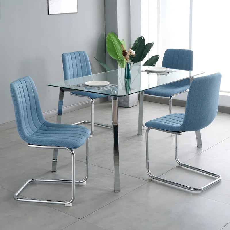 4-Piece Modern Dining Chair Set with Metal Legs - image 1