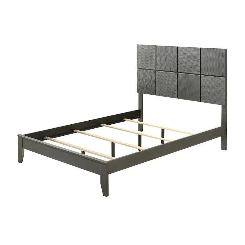 3-Piece Gunmetal Gray Panel Bedroom Set by Sim - image 3