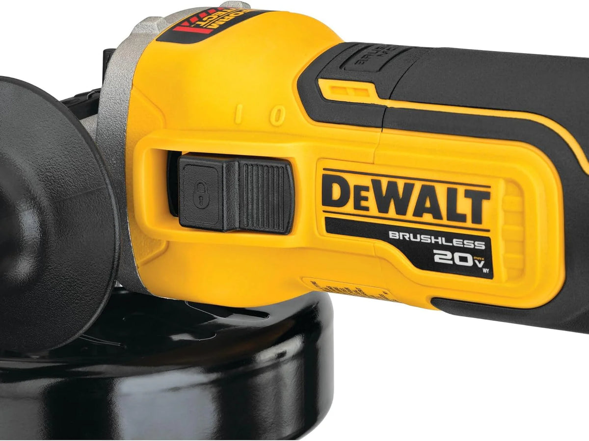 20V MAX* XR Angle Grinder, equipped with spring braking device and sliding switch, 4-1/2 inches, just the tool - image 2