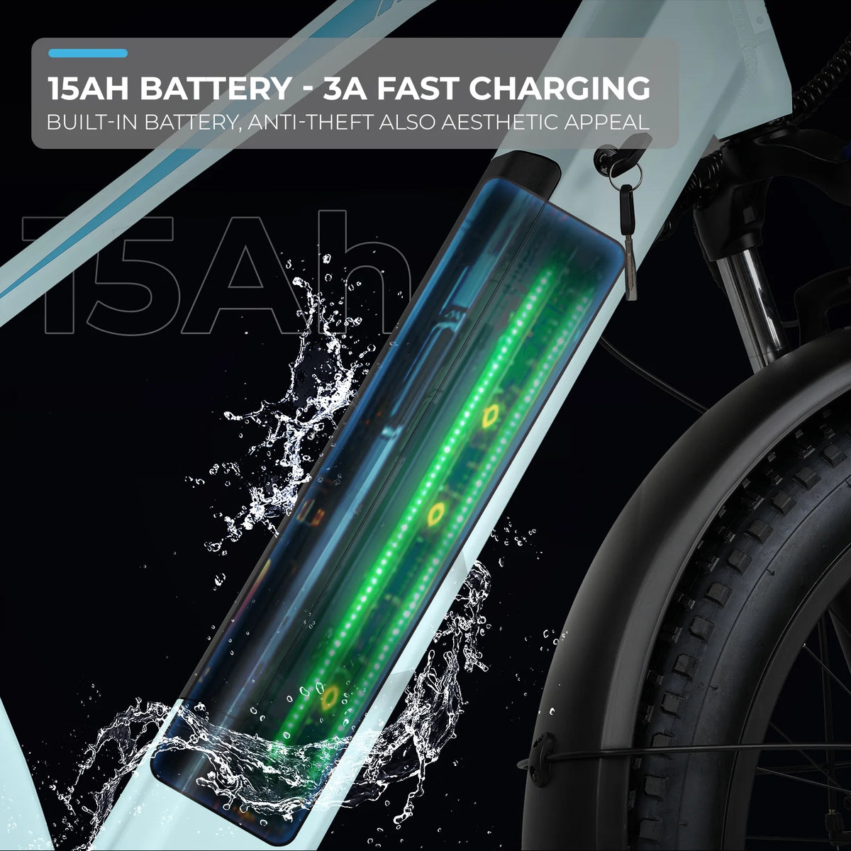 ANCHEER Electric Bike for Adults Peak 1000W Electric Bicycle 48V 15AH Battery Electric Bike 26" x 4.0" Fat Tire - image 6