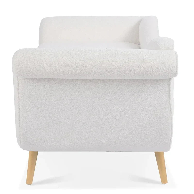 Upholstered Indoor Chaise Lounge Chair with Scroll Arms, Reclining Feature, Rolled Accent Pillow, and Sturdy Solid Wood Legs - image 27
