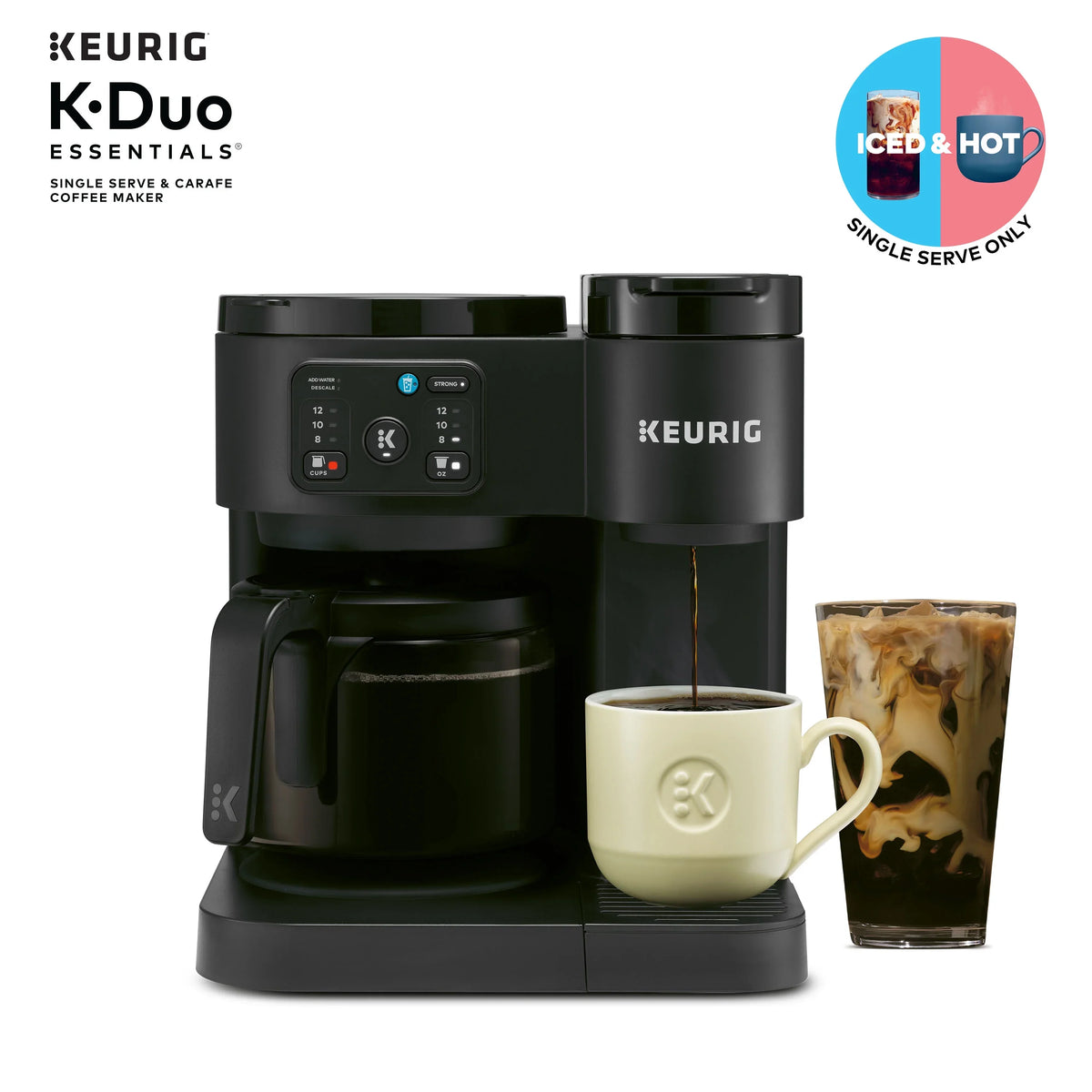 Keurig K-Duo Essentials, Hot & Iced Single-Serve K-Cup Pod Coffee Maker & Carafe,  Moonlight Grey - image 10