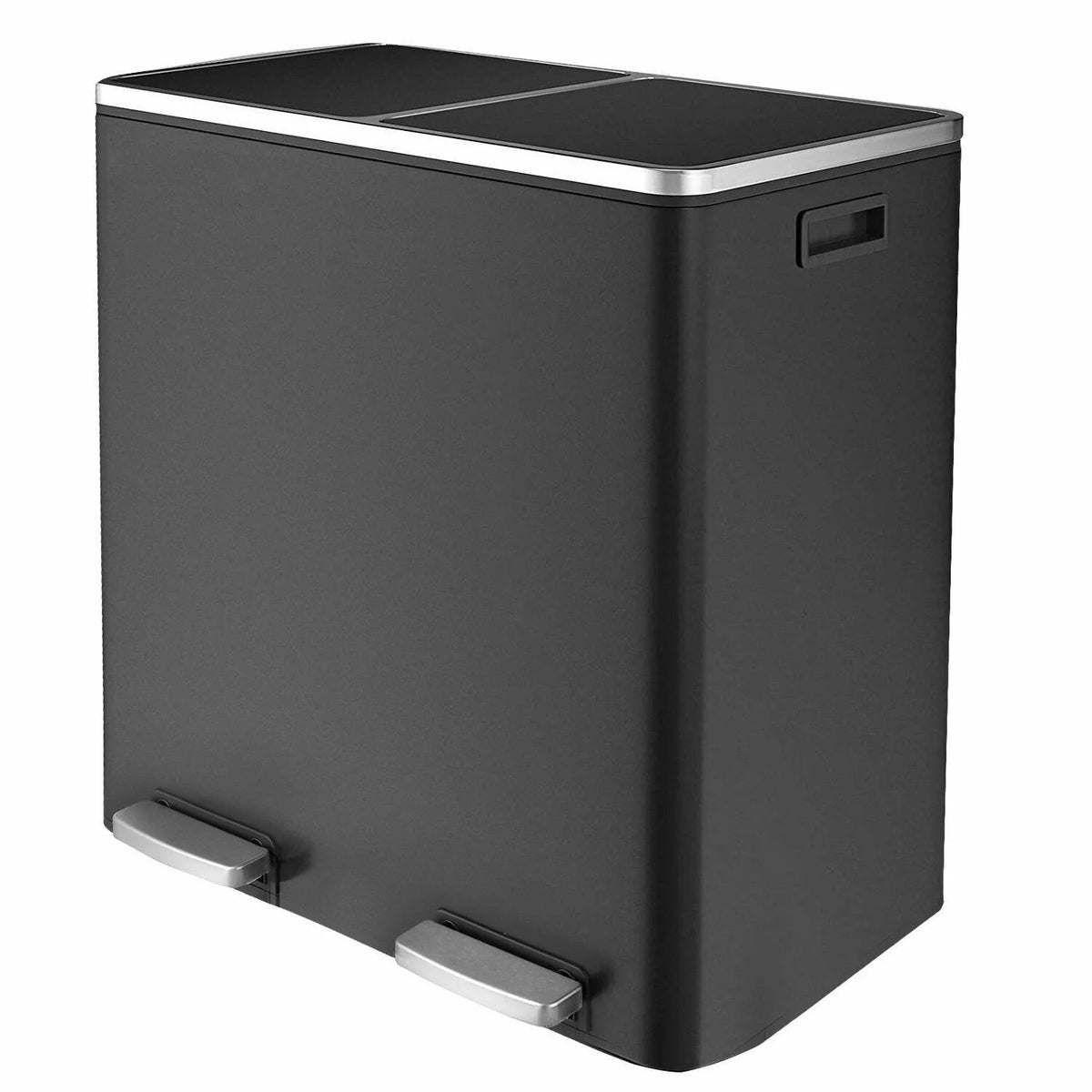 Arlopu 60 L/16 gal Dual Trash Can, Stainless Steel Garbage Can for Kitchen, Recycle Bin with Lid - image 5