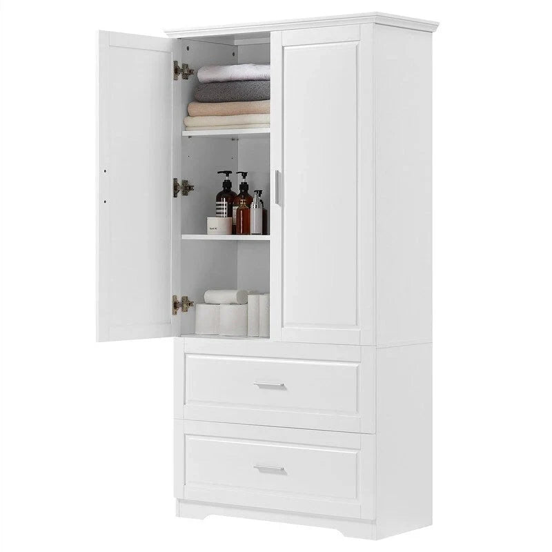 2-Door Bathroom Storage Cabinet with Drawers and Adjustable Shelf - image 3