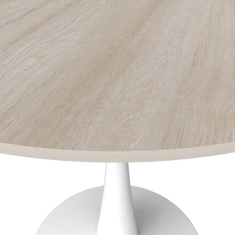 Bristol 35-Inch Round Dining Table for 4 with Sintered Stone Top and White Stainless Steel Pedestal Base - image 35