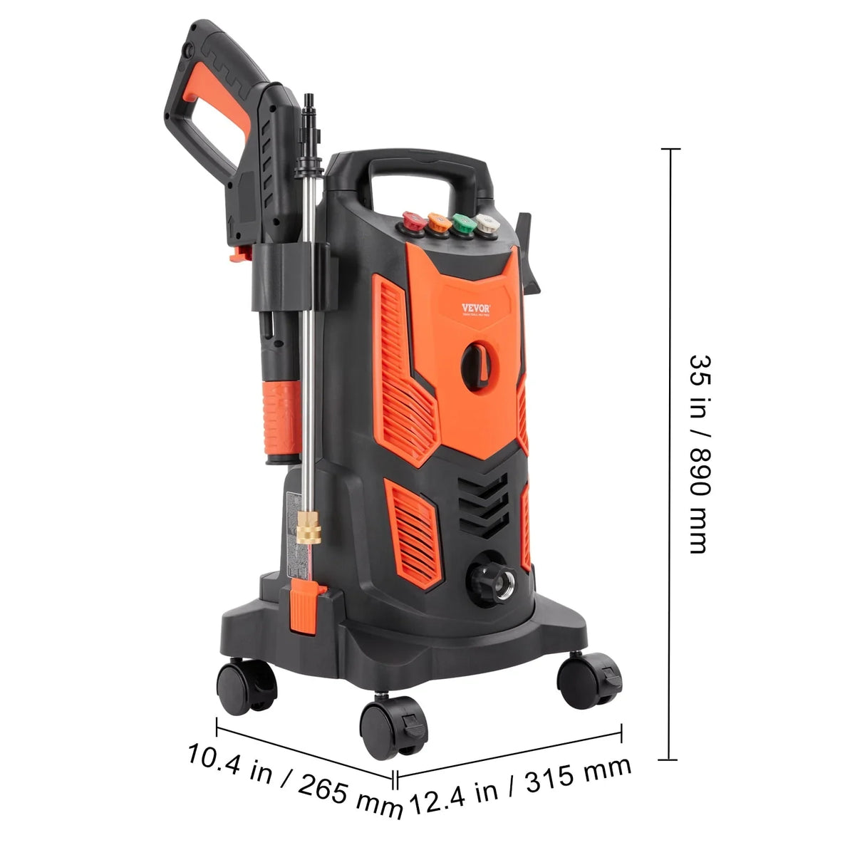 BENTISM Electric Pressure Washer 2300 PSI 1.9 GPM 1900W Cold Water Wheeled - image 8