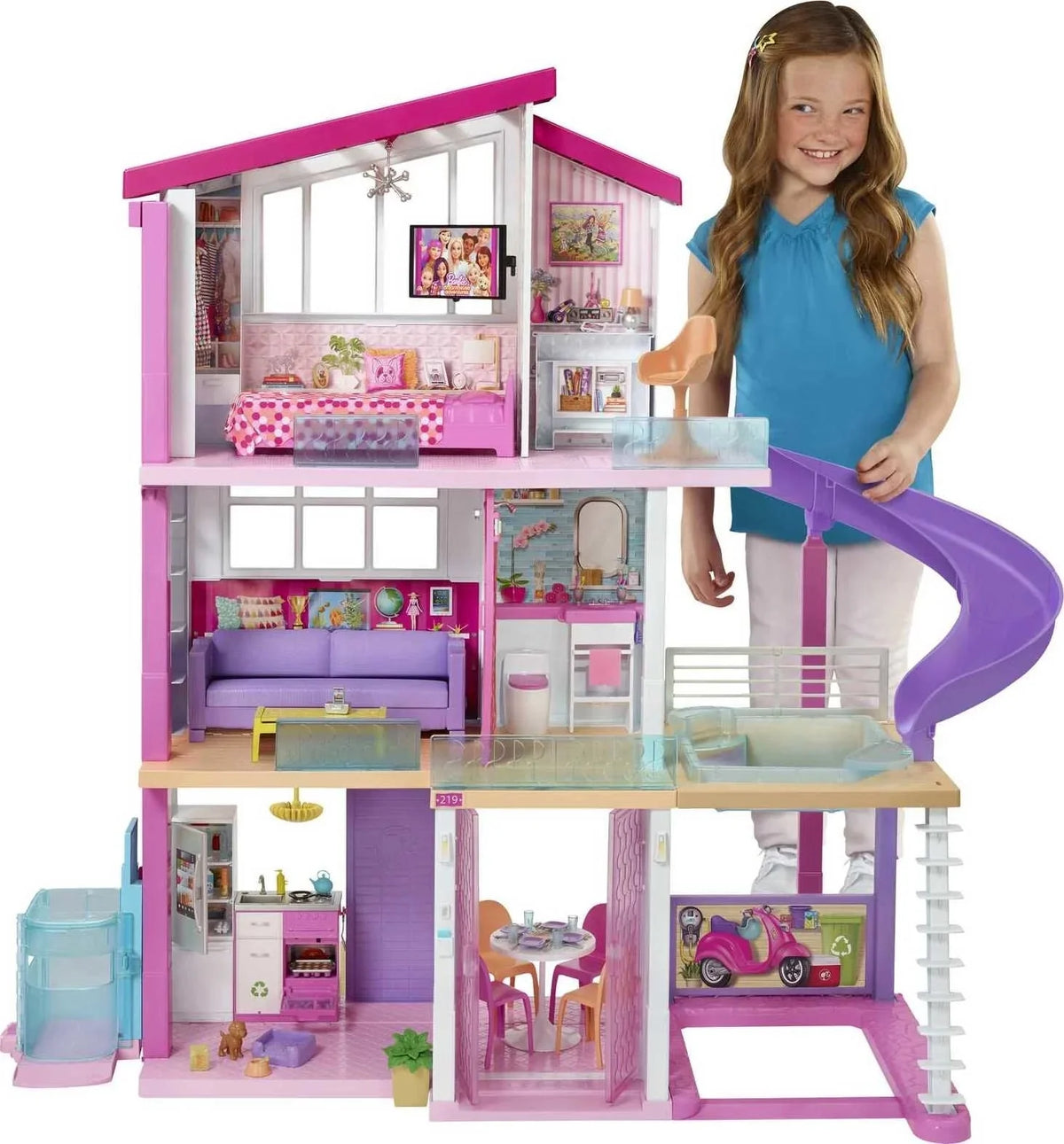 Barbie DreamHouse Dollhouse with 70+ Accessories Working Elevator Lights & Sounds - image 1