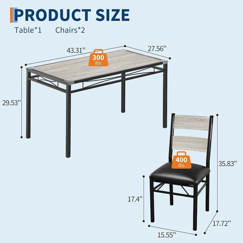 5-Piece Dining Table Set for 4 – Space-Saving Kitchen Set with Upholstered Chairs - image 10