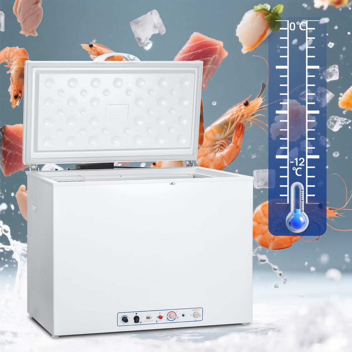 7 Cu ft Chest Freezer, LPG/110v 2 Way Propane Off Grid Lock and Top Open Door Outdoor Camping White - image 1