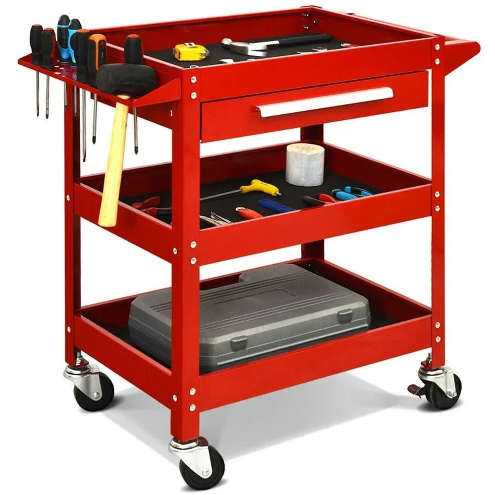 Spaco Rolling Tool Cart Mechanic Cabinet Storage ToolBox Organizer with Drawer-Black, Utility Cart on Wheels for Warehouse Garage Cleaning Office - image 12