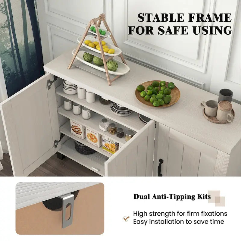 Costway 3-Door Storage Sideboard Buffet Cabinet Console - image 14